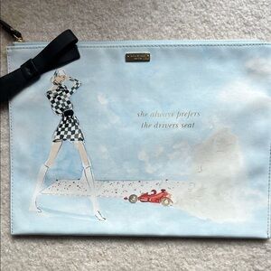 Kate Spade Vintage Car Racing Clutch with Bow - like NEW
